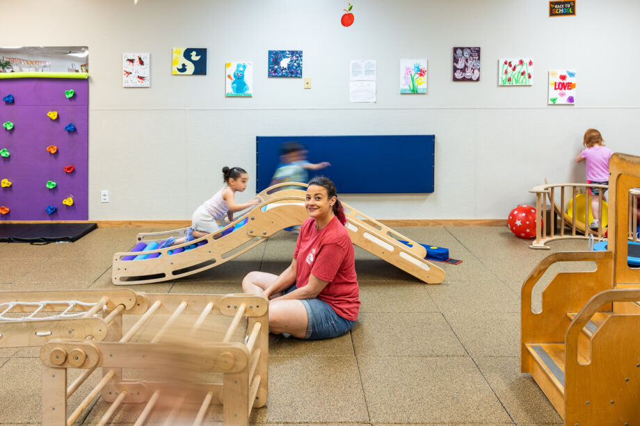Certified early childhood educator with toddler at Nurturing Nook Fox Point